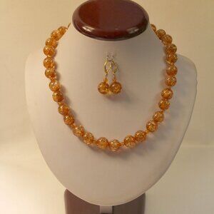 Antique Vintage Amber Honey Color Necklace 18 inches